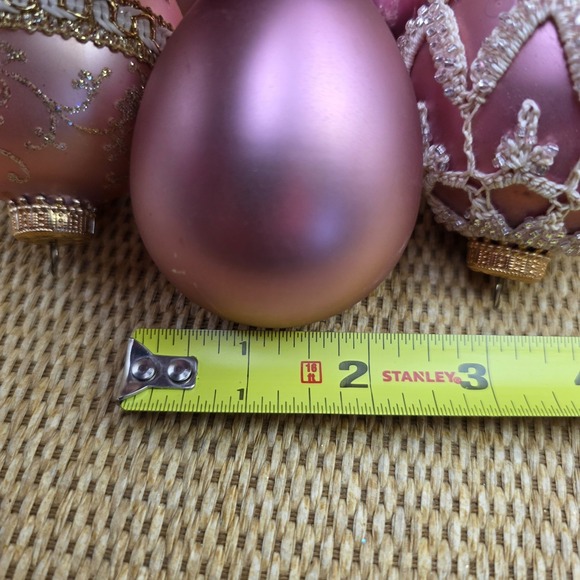 Vintage Krebs Germany Glass Ornaments Pink Mauve Mix Balls & Teardrops Lot of 9 - Picture 10 of 12
